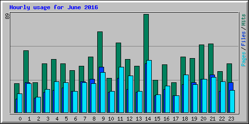 Hourly usage for June 2016