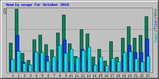 Hourly usage for October 2016