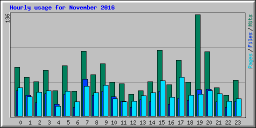 Hourly usage for November 2016