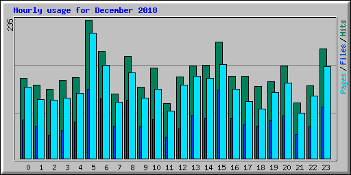 Hourly usage for December 2018