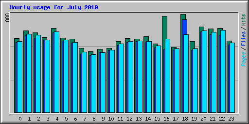 Hourly usage for July 2019