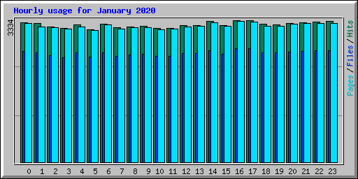 Hourly usage for January 2020