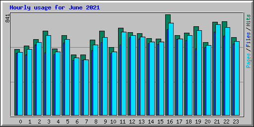 Hourly usage for June 2021