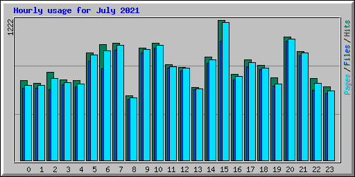 Hourly usage for July 2021